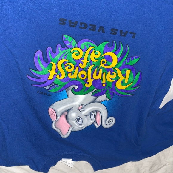 VTG 1990s Blue Rain Forest Cafe Graphic Tee 🐘 - Picture 2 of 6